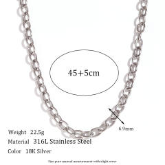 18KG hiphop stainless steel chain necklace bracelet anklet