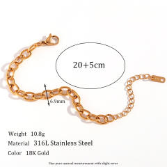 18KG hiphop stainless steel chain necklace bracelet anklet