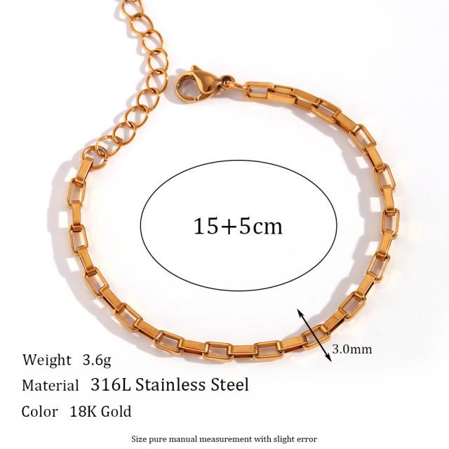 18KG basic stainless steel chain bracelet