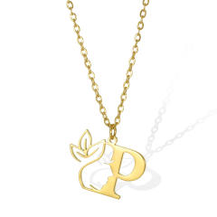 Stainless steel initial necklace