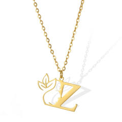 Stainless steel initial necklace