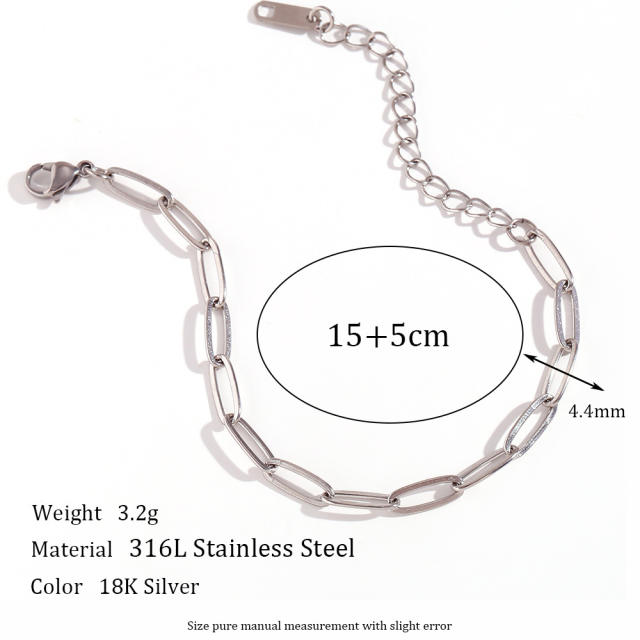 Personality paperclip chain stainless steel necklace bracelet waist chain