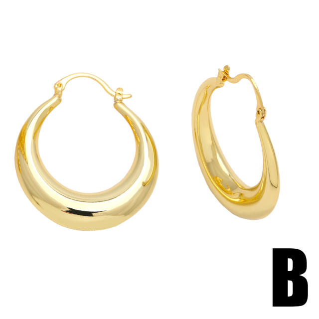 Chunky 18K gold plated copper hoop earrings