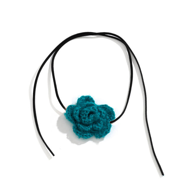 Vintage mesh flower camellia choker