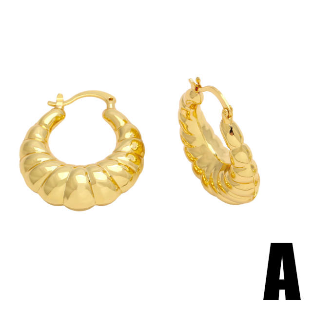 Chunky 18K gold plated copper hoop earrings