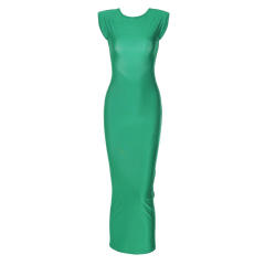 Sexy plain color stain backless maxi bodycon dress