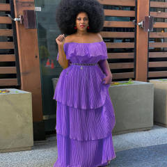 Summer design plain color off shoulder maxi holiday dress