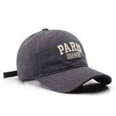 Korean fashion embroidery paris cotton baseball cap