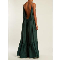 Amzon hot sale plain color loose camisole dress