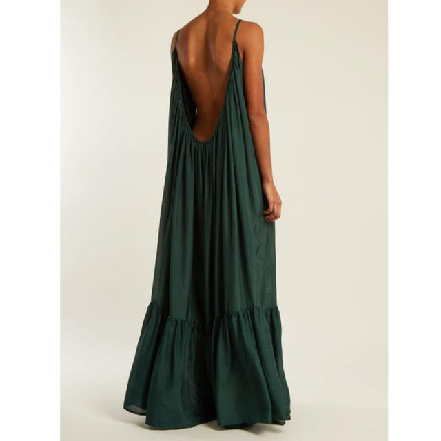 Amzon hot sale plain color loose camisole dress