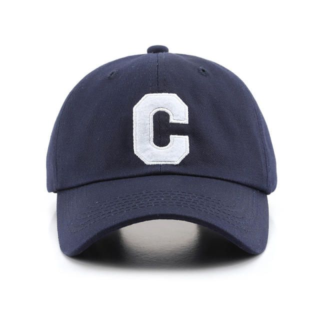 Korean fashion C letter embroidery cotton baseball cap