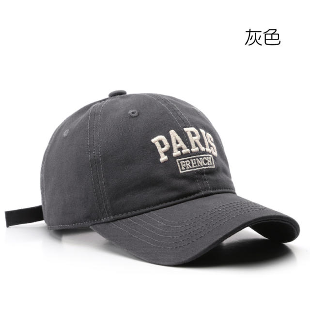 Korean fashion embroidery paris cotton baseball cap