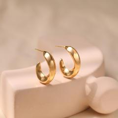 18KG copper chunky open hoop earrings