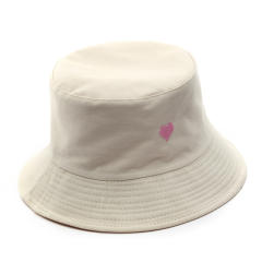 Korean fashion casual heart embroidery bucket hat