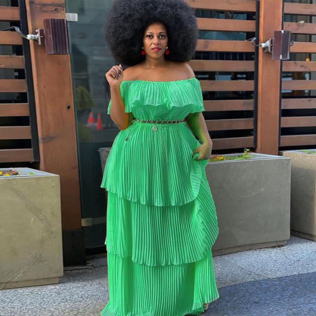 Summer design plain color off shoulder maxi holiday dress