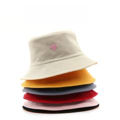 Korean fashion casual heart embroidery bucket hat