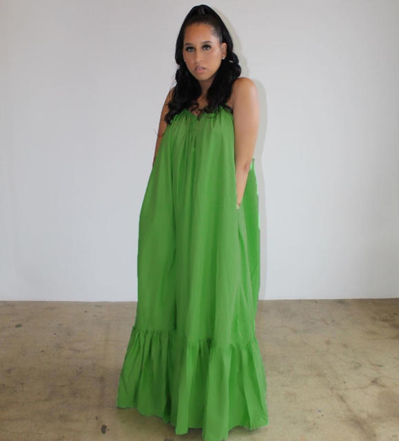 Amzon hot sale plain color loose camisole dress