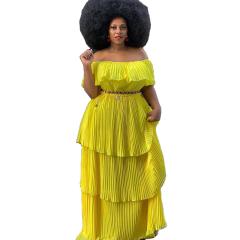 Summer design plain color off shoulder maxi holiday dress