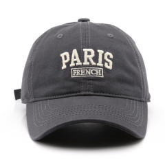 Korean fashion embroidery paris cotton baseball cap