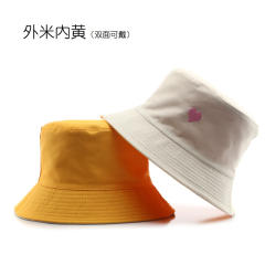 Korean fashion casual heart embroidery bucket hat