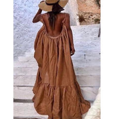 Amzon hot sale plain color loose camisole dress