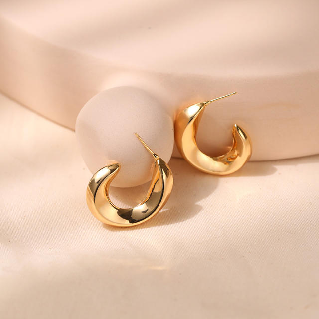 18KG copper chunky open hoop earrings