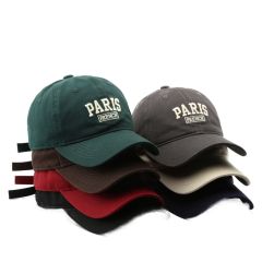 Korean fashion embroidery paris cotton baseball cap