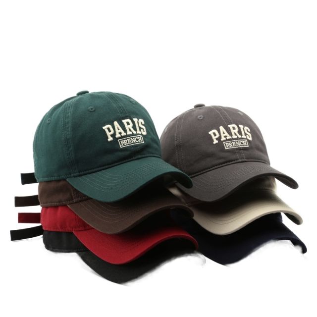 Korean fashion embroidery paris cotton baseball cap