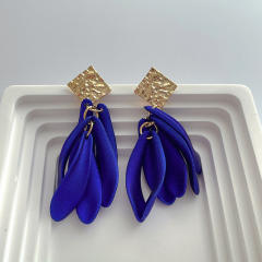 Boho colorful leaf dangle earrings