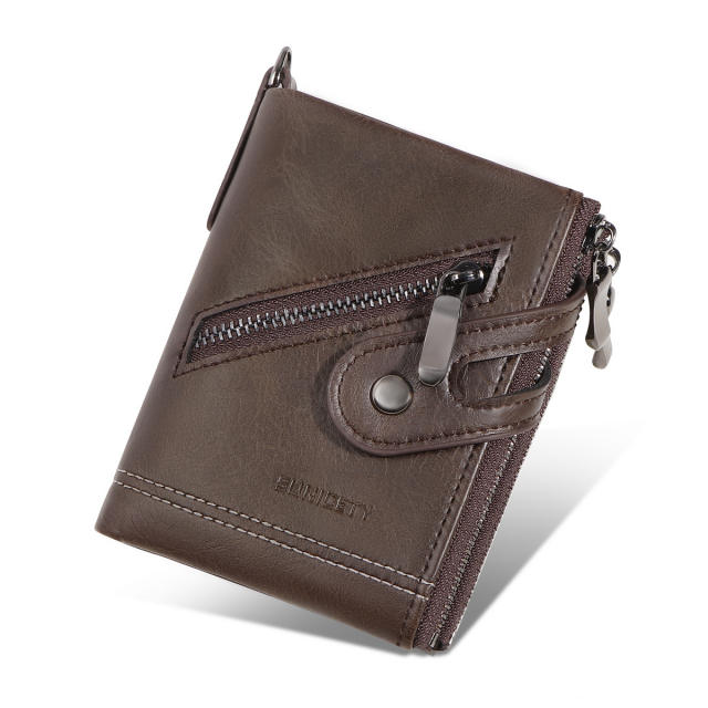RFID pu leather chain wallet for men