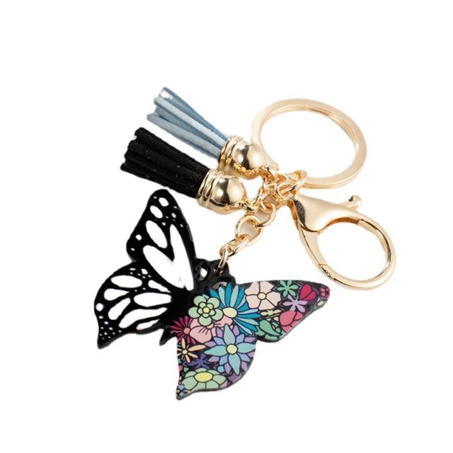 Cute color acrylic butterfly keychain