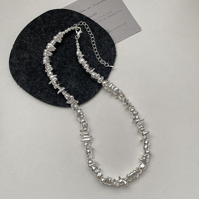 HIPHOP irregular shape bead chunky necklace