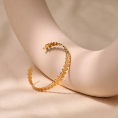 18KG copper leaf desing cuff bangle