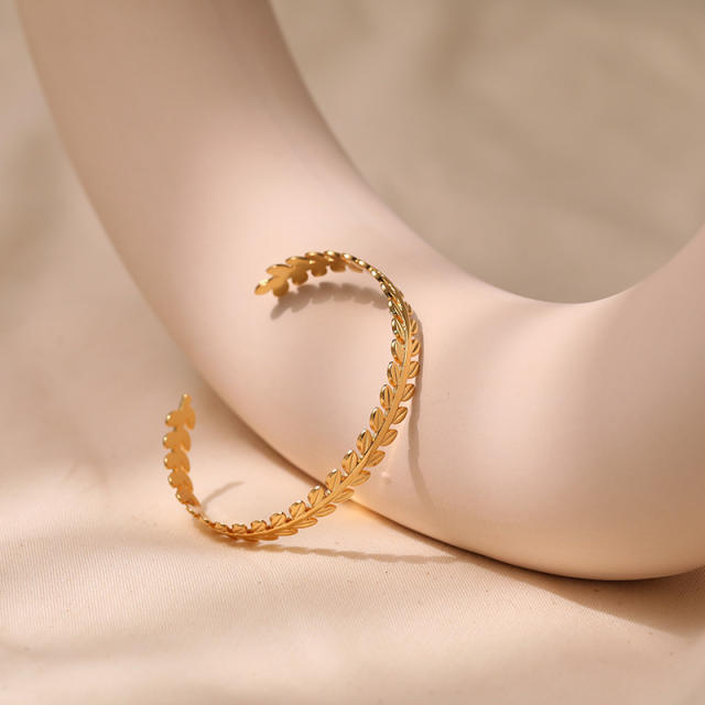 18KG copper leaf desing cuff bangle