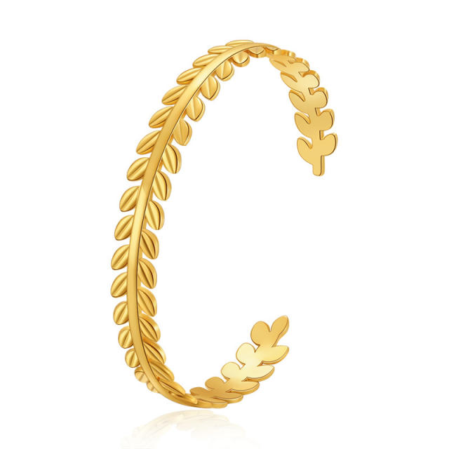 18KG copper leaf desing cuff bangle