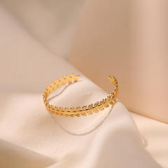 18KG copper leaf desing cuff bangle