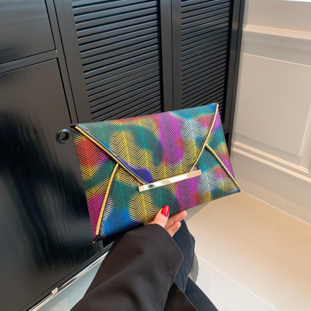 Pop tie dry pattern women clutch envelop bag