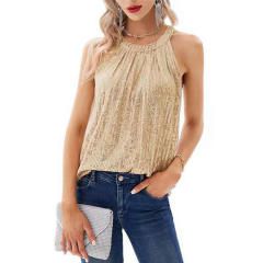 Summer personality gliter sequins sleeveless tops