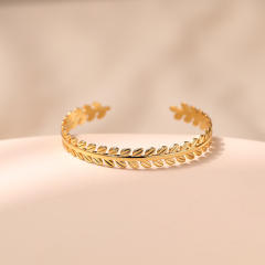 18KG copper leaf desing cuff bangle