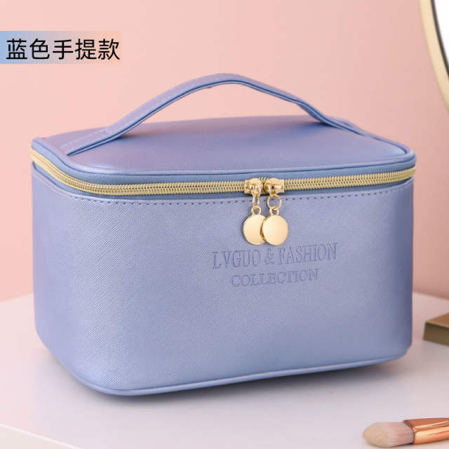PU leather large capacity cosmetic bag tolietry bag