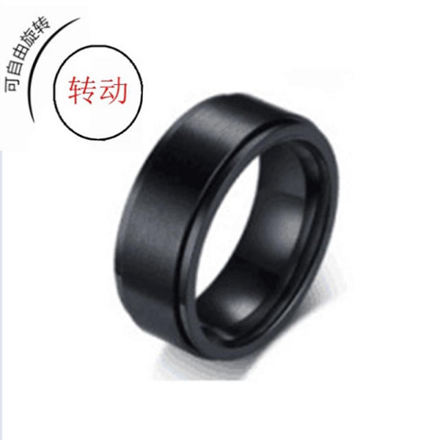 Black color stainless steel fidget rings for men