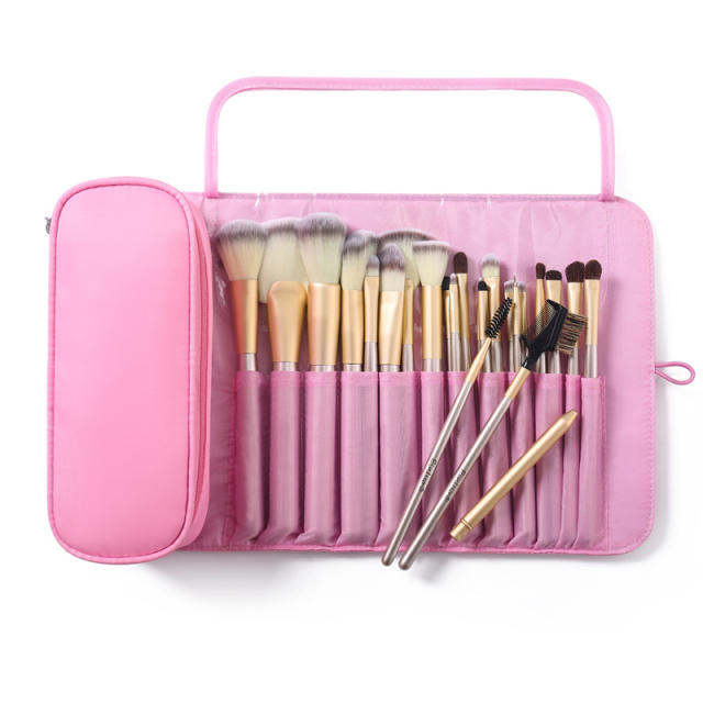 Large capacity makeup brush cosmetic bag