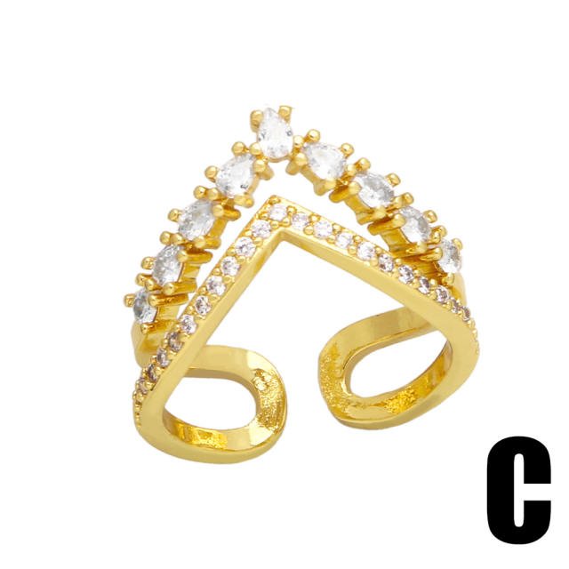 Eleagnt cubic zircon pearl bead real gold plated rings