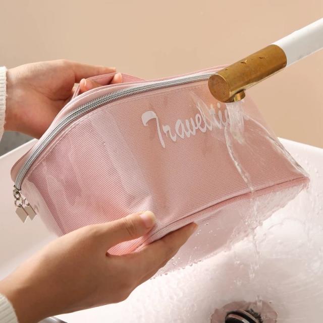 TPU jelly color waterproof travel wash bag cosmetic bag