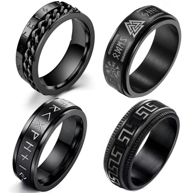 Hot sale Viking stainless steel fidget rings for men