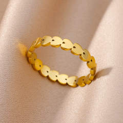 18KG concise snake heart stainless steel rings