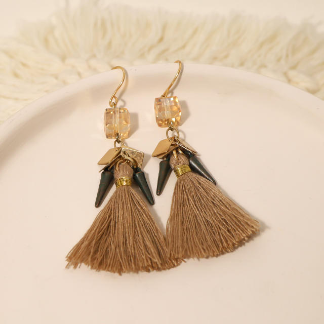 Boho rope tassel earrings