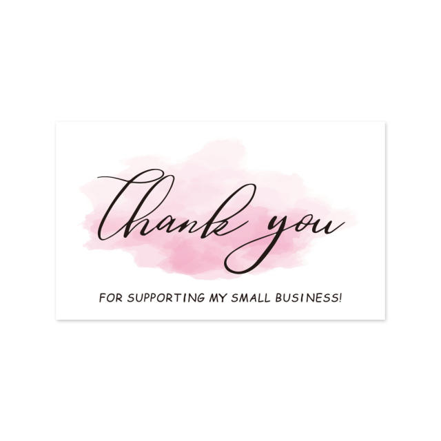 Hot sale pink color thank you card