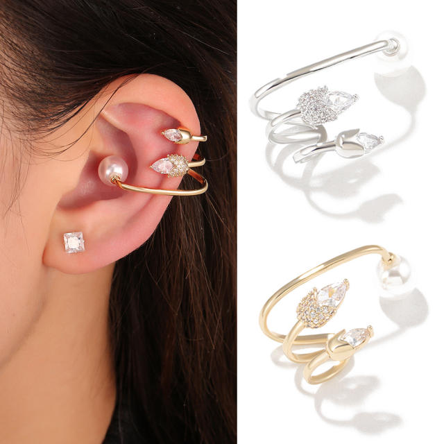 Occident fashion diamond pearl copper ear cuff(1pcs price)