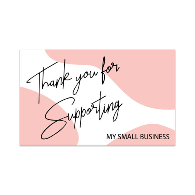 INS pink floral design thank you card